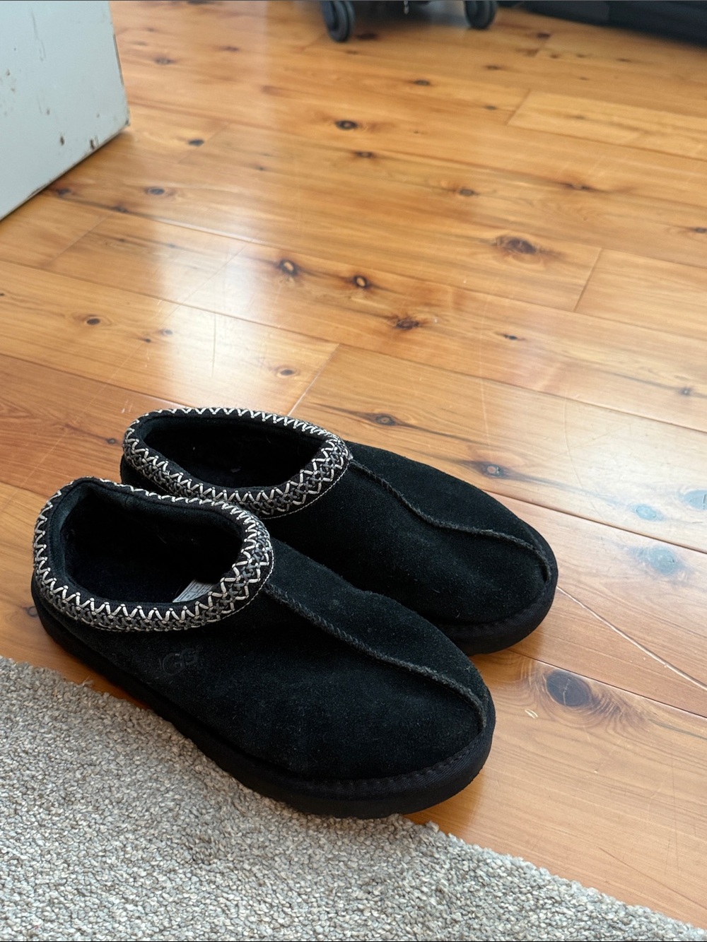 UGG Black Tasman size 9 Suede Slip-On Clog with Contrast Woven Collar - Picture 8 of 16